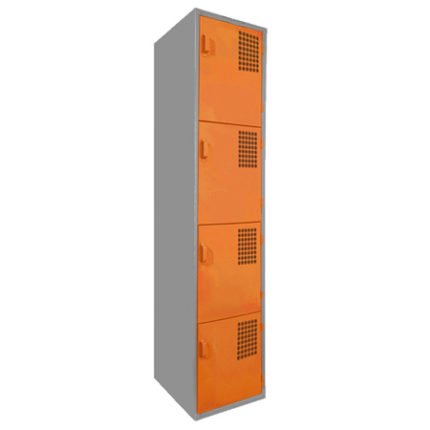 locker metalico 4 puertas naranja